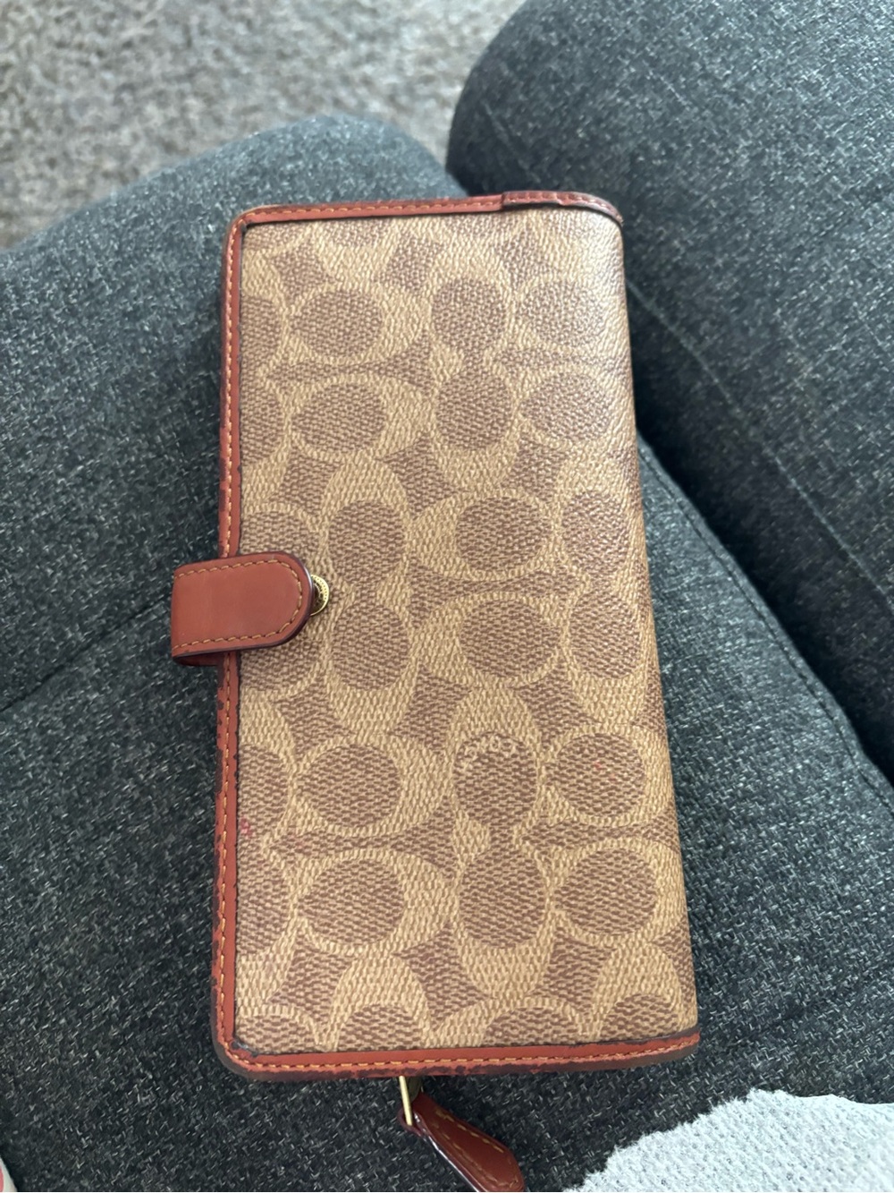 Coach Skinny Wallet In Signature Canvas